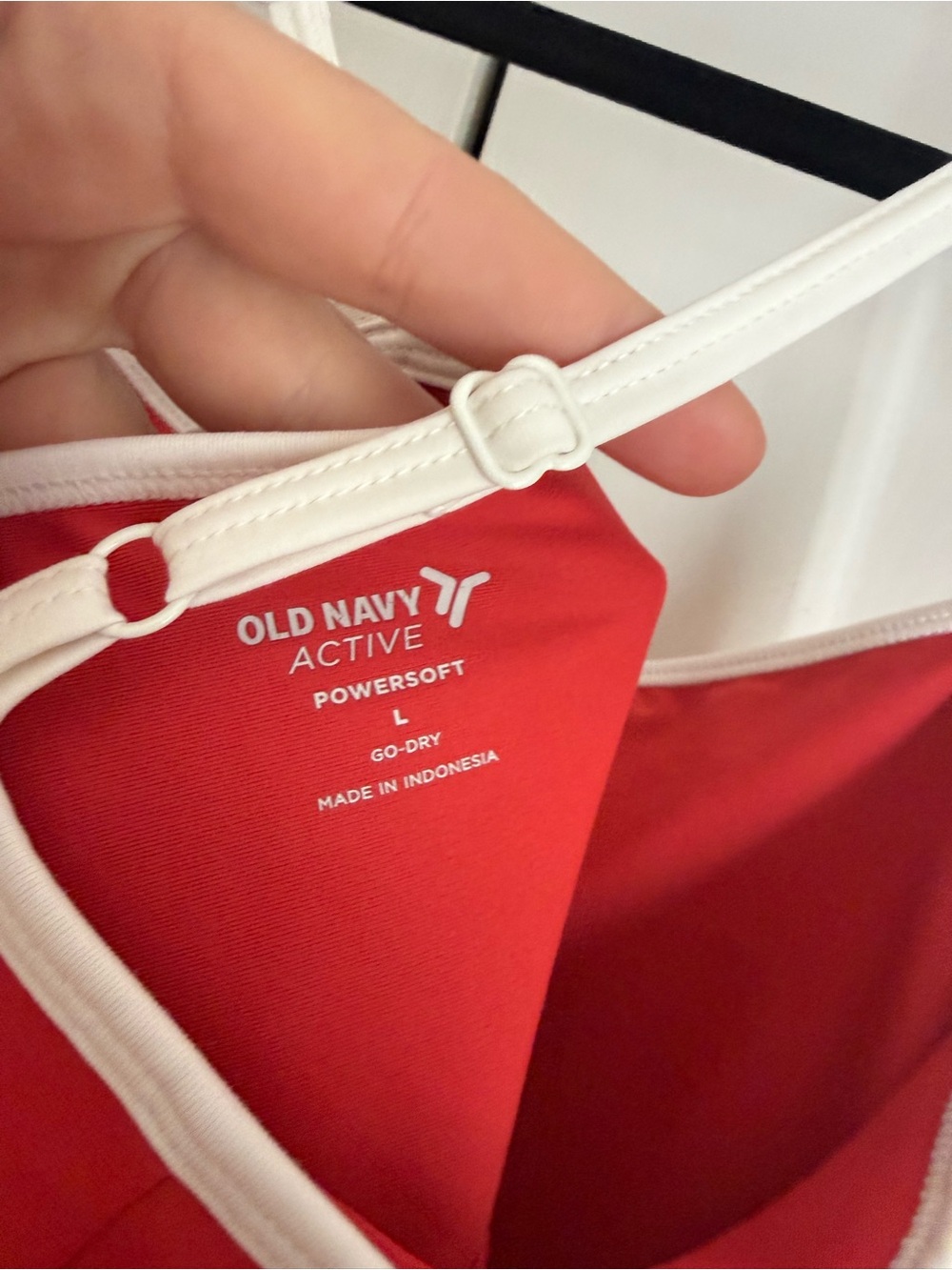 Old Navy Women’s PowerSoft Cami Athletic Red & White Activewear Dress Size Large - Picture 5 of 8